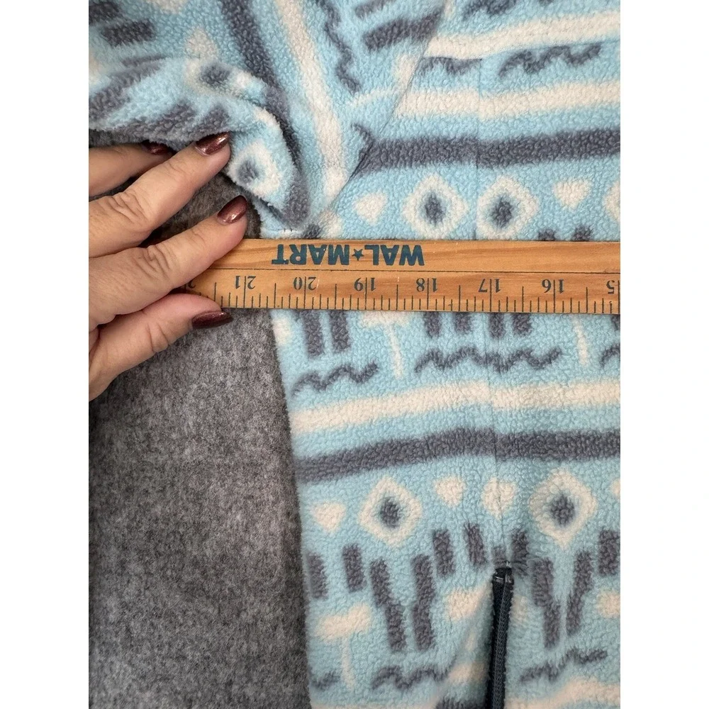 Chubbies Fleece Sweater Mens Medium Blue Printed Geometric Western‎ Fair Isle
